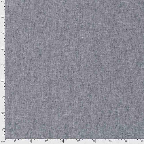 Craftine Tissu Lin et Coton uni Verona Bleu Marine - par 50 cm - Nail Gallerys