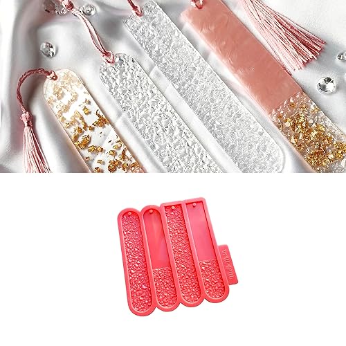 MelbMolds Moule en silicone pour marque-pages en résine époxy - Style coins arrondis à effet druzy - Créez des marque-pages personnalisés pour les amateurs de livres. - Nail Gallerys