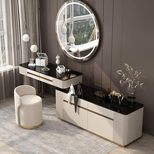 JingYi Store Tabouret De Dressing Rond Tabouret De Chambre À Coucher Chaise d'art en Cuir Tabouret À Langer Tabouret De Canapé (Color : Black, Size : 42 * 45 * 61cm) - Nail Gallerys