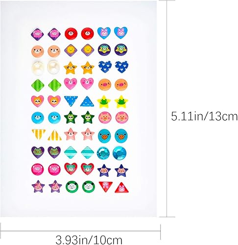 SAVITA 240 Pièces Coller sur Boucles d'oreilles 3D Gem Autocollants Glitter Cristal Autocollants Autocollant Boucles d'oreilles pour Filles Enfants Enfants Plusieurs Couleurs et Formes (4 Feuilles) - Nail Gallerys
