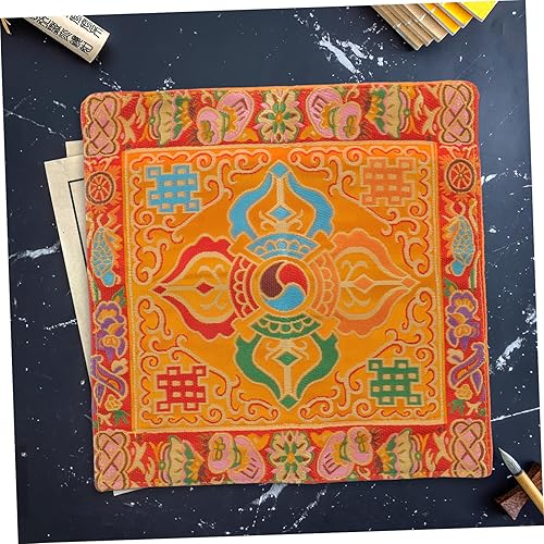HOODANCOS 2 Pièces Nappe Bouddhiste Écritures Brocart Prière Tissu D'emballage Tapisserie Fait à La Main Temple Créatif Alimentation Des Temples Broderie Bouddhiste Satin - Nail Gallerys