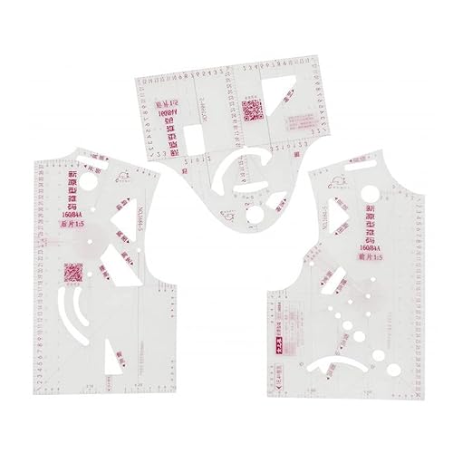 Lot de 3 règles de couture pour vêtements – Règle courbe française, modèle de dessin 1:1 pour la couture, mesurer le patron de couture - Nail Gallerys