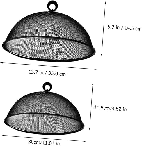 STOBAZA 2pièces Cloche Alimentaire Tissée Couvercle De Plat Protecteur Pour Repas Noir - Nail Gallerys