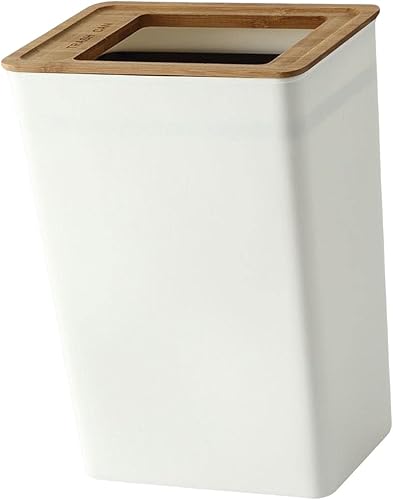 perfk Poubelle rectangulaire à Couvercle en Bambou Mince, Corbeille à Papier, Poubelle Anti-dérapante Durable pour l'extérieur, Grand - Nail Gallerys