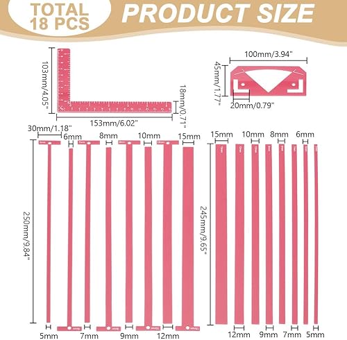 HOBBIESAY Total 18Pcs Outil de Reliure de Livre Outil de Scrapbooking Facile à Relier Règles en Forme de T Guide de Couverture de Livre pour la Fabrication de Livres avec Dos - Nail Gallerys