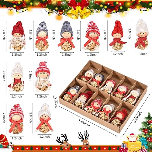 Hymarvo Decoration Noel Sapin Suspension, 10 Pièces Ange Lutins Arbre de Noël Pendentif, Naturel Ornements D'arbres Cadeau Mignonne Loisirs Créatifs - Nail Gallerys