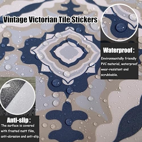 Lot de 20 autocollants muraux en vinyle imperméable avec mosaïque marocaine pour cuisine, salle de bain (15 x 15 cm) - Nail Gallerys