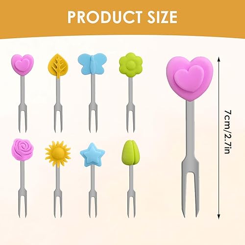 Lot De 6 Fourchettes à Fruits En Acier Inoxydable,Fourchettes à Salade Pour Enfants,Motif De Dessin Animé Mignon En Silicone Fourchette à Dessert,pour Fêtes,Pique-Nique,Maison, Restaurant - Nail Gallerys