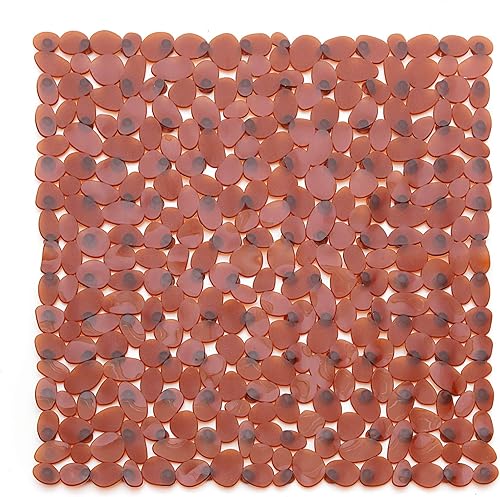 Tapis de Douche Antiderapant,Tapis de Douche Carrés,Tapis de Baignoire Antidérapant et Anti-moisissure,Tapis de Bain Antiderapant Enfant,Lavable en Machine Avec Ventouse Tapis,54x54cm(Brun) - Nail Gallerys
