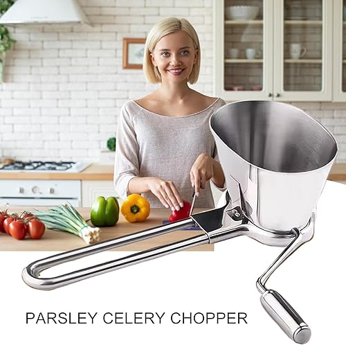 Hachoir-Râpe en Acier Inoxydable pour Persil | Découpeur Manuel de Persil - Moulin Râpe Inox pour Noix Légumes Piment Coriandre et Ail Haché - Nail Gallerys