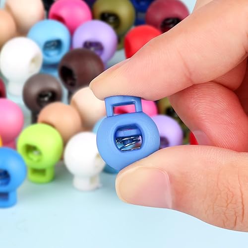 96 Pièces Diamètre 8mm de Diamètre du Trou, Plastique Coloré Bloque Lacet, 24 Couleurs de Stop Cordon pour Les Sacs d'alpinisme, Les Cordons de Vêtements, Les Tentes - Nail Gallerys