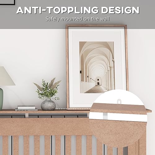 HOMCOM Couvre-radiateur Couvre-radiateur Moderne en MDF pour Le Salon et la Chambre 112x19x81cm Bois Naturel - Nail Gallerys