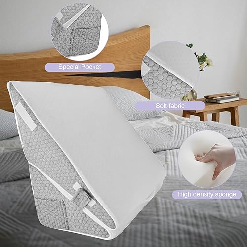 Ayolofei Coussin cale réglable 3 en 1 en mousse à mémoire de forme pour lit et canapé avec appui-tête et housse lavable, oreiller ergonomique pour le surélévation des jambes, le soutien du dos, la - Nail Gallerys