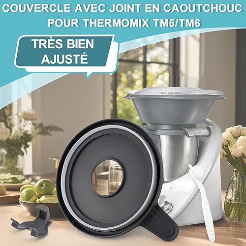 TGHongKy Couvercle avec Joint en Caoutchouc pour Thermomix TM5/TM6 Couvercle de Bol avec Joint pour Thermomix TM5 avec Support de Couvercle pour Vorwerk Thermomix TM6,Brosse Blanche - Nail Gallerys
