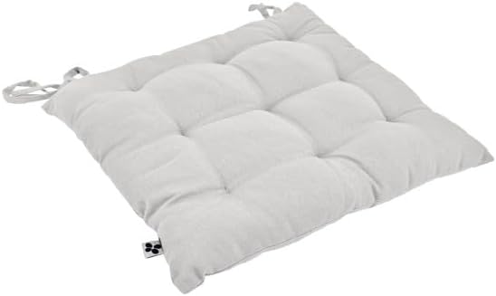 Coussin/Galette de Chaise 38 x 38 cm en Coton avec nouettes - Kala - Beige - Nail Gallerys