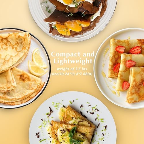 biniliubi CrêPièRe éLectrique Appareil à CrêPes SucréEs Galettes SaléEs Crepe Party RevêTement AntiadhéSif CrêPes Blinis Pancakes Galettes Burritos Taccos Thermostat RéGlable RéPartiteur - Nail Gallerys