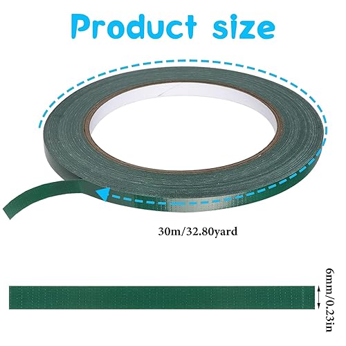 Maxqzin Lot de 2 rouleaux de ruban adhésif floral pour fleurs fraîches - 0,6 cm - Ruban floral imperméable pour fleurs fraîches - 58,4 m - Vert foncé - Nail Gallerys