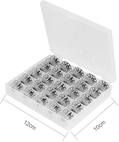 Cleana Arts 25-Pack Fer bobines Machine à Coudre avec Boîte de Bobine pour Brother Singer Babylock Janome Kenmore - Nail Gallerys