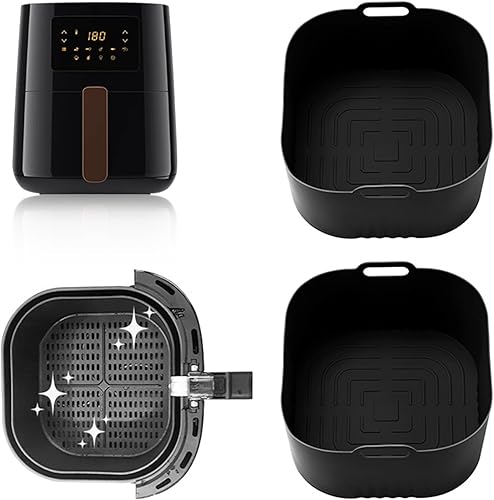 KASFDBMO Emballage 2 Fryers À Air en Silicone Mattes Cuisson Fourre-tas Grillades en Silicone Texture Aérienne Bols Adaptés À Cuisson - Nail Gallerys