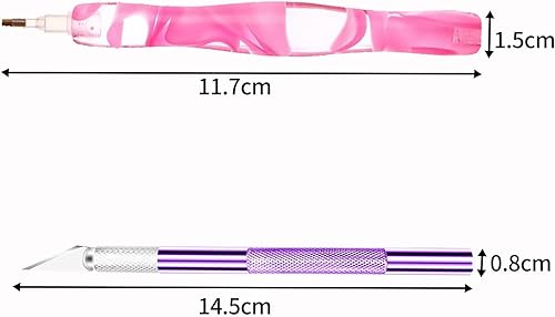 GVSS Stylo Diamant Rose avec 7 Forets Diamantés, Diamant Schilderen Pennen Set,Accessoires de Broderie Diamant pour Diamond Painting,Avec 1 Couteau de Bricolage,Idéal pour Adultes et Débutants - Nail Gallerys