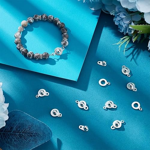 UNICRAFTALE 18 ensemble 3 couleur Fermoirs à Bouton Pression Fermoir Bracelet Fermoirs Acier Inoxydable Fermoir Connecteur Fermoir Rond Bracelet Accessoire pour Fabrication de Bijoux Bracelet Collier - Nail Gallerys