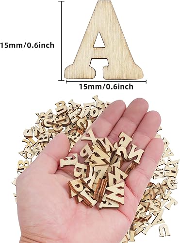 DLUSZERT Lot de 400 mini lettres de l'alphabet en bois de 15 mm pour loisirs créatifs, loisirs créatifs, décoration, apprentissage éducatif précoce, panneaux et arts - Nail Gallerys