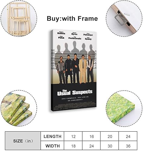 hgacobw Poster sur toile The Usual Suspects - Décoration murale pour salon, chambre à coucher - 20 x 30 cm - Nail Gallerys