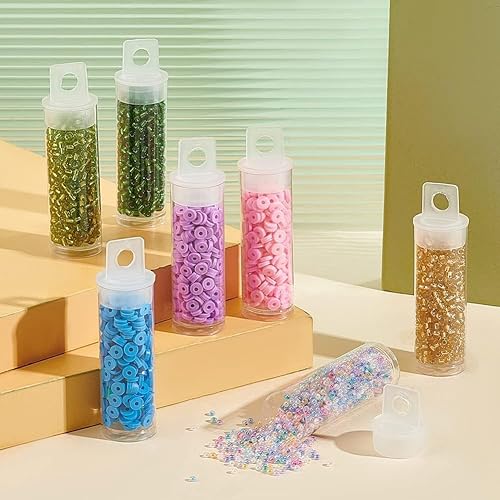 Kznifmk 30 Pcs Tubes Transparents pour Perles, Tubes de Rangement en Plastique avec Bouchons, Organisateurs, Ensemble de Conteneurs pour Perles, Sel de Bain - Nail Gallerys