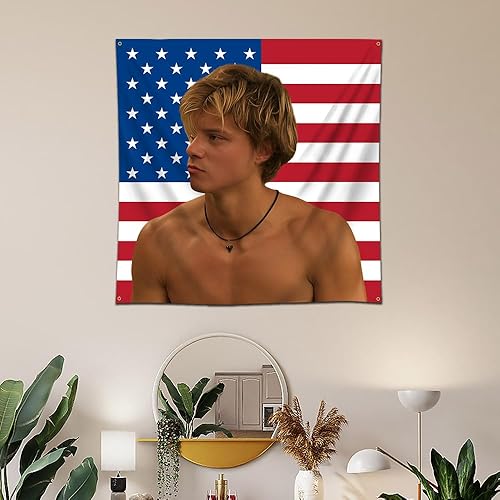 DecrPlus JJ Tapestry JJ Maybank Drapeau américain Poster Bannière à suspendre 0,9 x 0,9 m Décoration de fond de chambre - Nail Gallerys