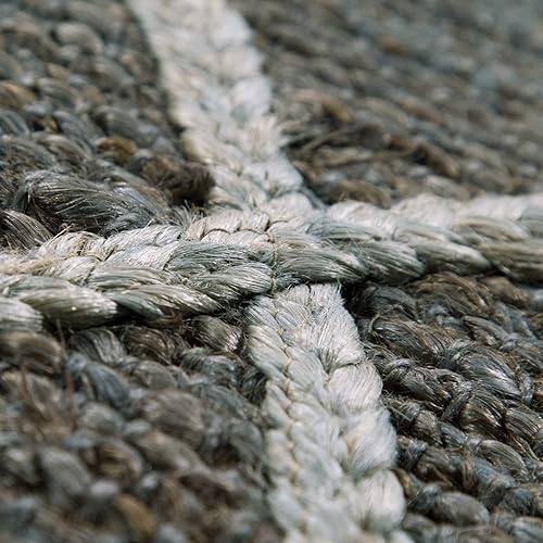 Paco Home Tapis De Salon Jute Fibres Naturelles Artisanal Motif 3D Scandinave Moderne, Dimension:200x290 cm, Couleur:Anthracite - Nail Gallerys