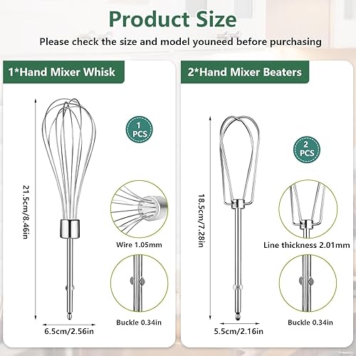 SDwfxd 3 pcs mini fouet kit, 2 types fouets pour batteur à main de rechange, robot de cuisine émulsifiants mélangeur de rechange pour mélangeur à main - Nail Gallerys