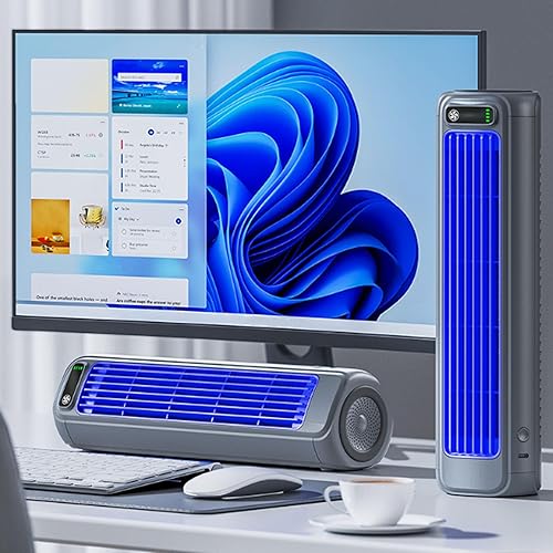 Coldeez Cooling Ace, Coldeeze Cooling Ace, Sherum Rafraichisseur D'air Portable, Briza Ac, Ventilateur Sans Pales, Climatiseur Portable Silencieux à 3 Vitesses (beige+gray) - Nail Gallerys