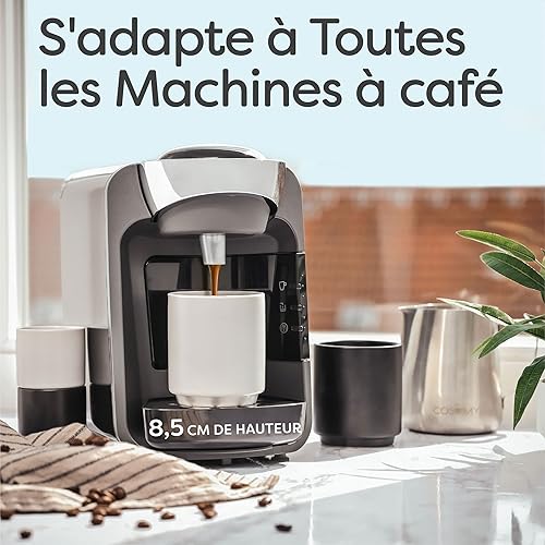 Cosumy 4 Tasses à Cappuccino en Céramique Blanche - Design Empilable - Paroi Épaisse - Lavable au Lave-vaisselle - 200 ml - Nail Gallerys
