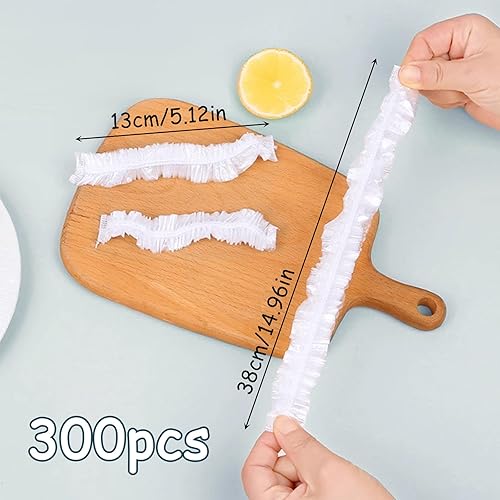 300 Pièces Set de Sacs de Conservation Rétractables, Film Alimentaire avec Elastique, Réutilisables Sacs de Conservation avec 1 Boîte de Rangement pour Fruits Légumes Viande Conservation des Aliments - Nail Gallerys