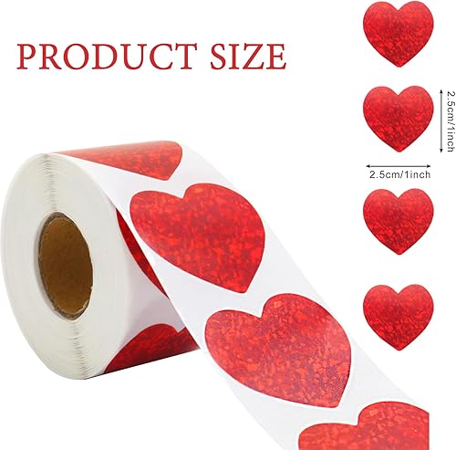 1000Pcs Valentine's Day autocollant coeur, Red Decoration stickers st valentin for Valentine's Day, Anniversary, Wedding, Birthday, Party Decoration Envelopes, Cards, DIY Gift Box Accessories - Nail Gallerys