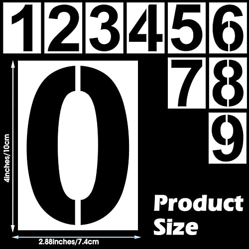 Wanmu Pochoirs réutilisables de 10,2 cm pour peinture de chiffres de 0 à 9, modèles numériques d'adresse en plastique, pochoir personnalisé pour gâteau, route, porte, mur, artisanat, panneaux de boîte - Nail Gallerys