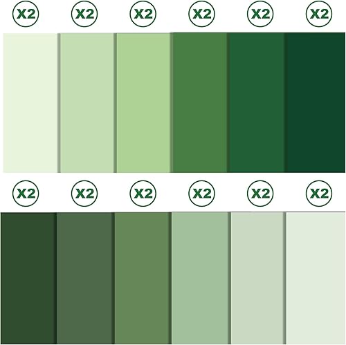 Lot de 24 feuilles de papier de scrapbooking à motif vert, 12 designs de papier décoratif double face dégradé vert pour scrapbooking, travaux manuels, 30,5 x 30,5 cm, pour le scrapbooking - Nail Gallerys
