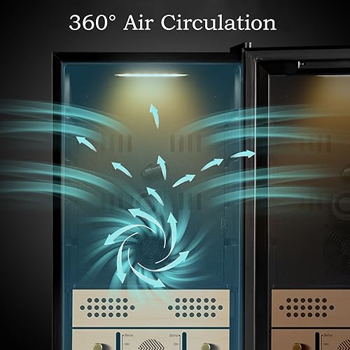 Cave à cigares électrique 70 L avec contrôle de l'humidité de refroidissement et de chauffage Cave à cigares électrique silencieuse for 400 cigares Cave à cigares avec tiroirs en bois de cèdre espagno - Nail Gallerys