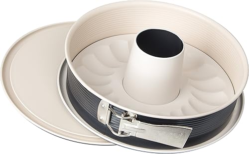 Zenker Moule à charnière crème noire avec 2 bases Ø29 cm en gris/beige, acier inoxydable, 28 x 28 x 7 cm - Nail Gallerys