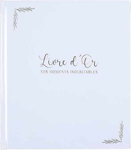 Uni que Livre d'or Nos moments Inoubliables 20 pages blanches Papier épais 200g de qualité 20 x 25 cm Couverture rigide Mariage Anniversaire Retraite EVJF Baby shower - Nail Gallerys