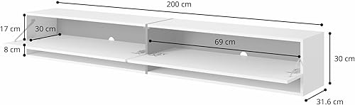 Selsey MIRRGO - Meuble TV 200 cm marbre Blanc avec Insert d'or - Nail Gallerys