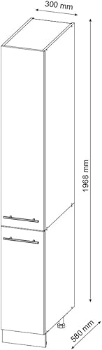 Vicco Meuble Haute de Cuisine Fame-Line, Blanc, 30 cm - Nail Gallerys