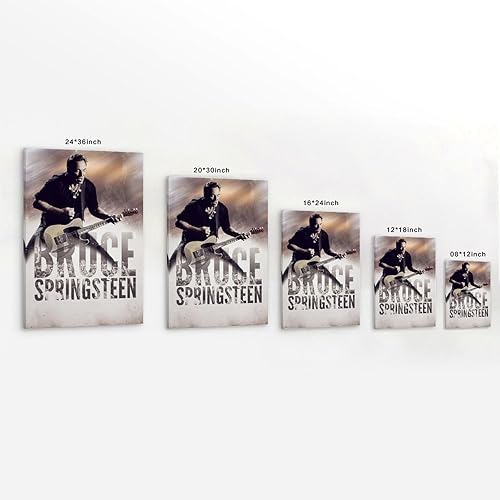 WJYCHEND Bruce Springsteen - Impression sur toile de la série musicale - Décoration murale - Pour chambre à coucher - 40 x 60 cm - Style sans cadre - Nail Gallerys