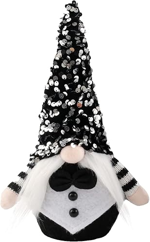 Mariée Époux Robe De Mariée Gnome Décoration Shinning Robe De Mariée Gnome En Peluche Présent Couple Nain Poupée Ornements Décor À La Maison Cadeaux Rangement Pour Feutres Alcool (Black, One Size) - Nail Gallerys