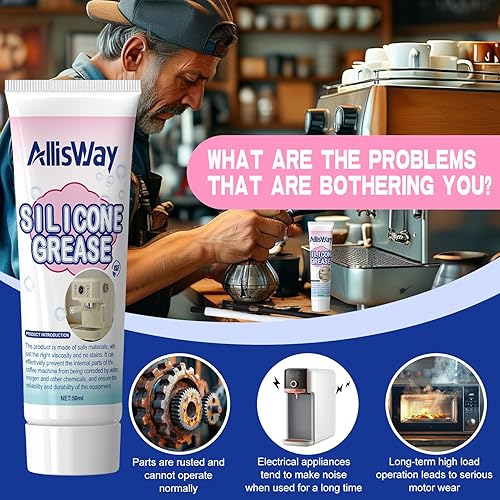 AllisWay Silicone Alimentaire, Graisse Alimentaire Machine a Cafe, Graisse Alimentaire, Graisse Silicone pour Joints Toriques, Joints et Autres Types d'Accessoires de Machines à Café, 50 ML - Nail Gallerys