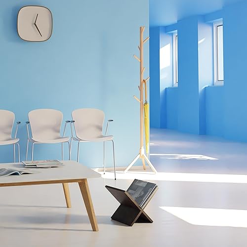 Relaxdays Porte-revues en Noyer, Porte journaux Design X, Moderne, HxLxP: 25,5x32x29 cm, Support revues, Marron foncé - Nail Gallerys