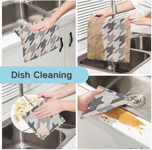 FRODOTGV Lot de 6 torchons de cuisine en microfibre à motif léopard moderne - Torchons de cuisine en éponge faits à la main - Design moderne de nettoyage - Nail Gallerys