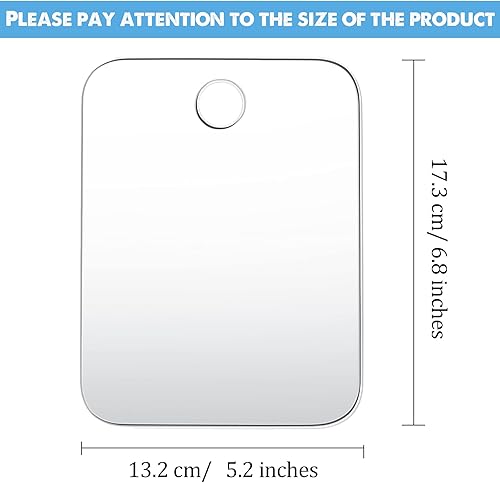 Miroir de Douche Miroir sans Buée de Maquillage de Rasage Miroir Léger sans Cadre avec 2 Pièces Crochets Adhésifs, 6.8 x 5.2 Pouces - Nail Gallerys