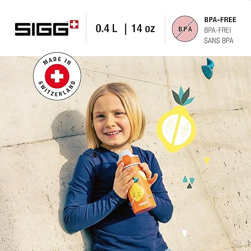 Sigg - Gourde Enfant avec Paille En Aluminium - Miracle I Love Switzerland - Étanche - Poids Plume - Sans BPA - Certifiée Neutre En CO2 - École & Sport - Motif Swiss - 0,4L - Nail Gallerys