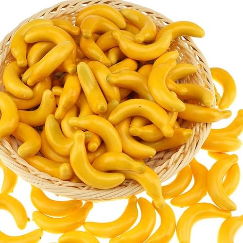 Gresorth 40pcs Artificiel Lifelike Mini Jaune Banane Décor Faux Fruits Maison Fête Festival Décoration - Nail Gallerys